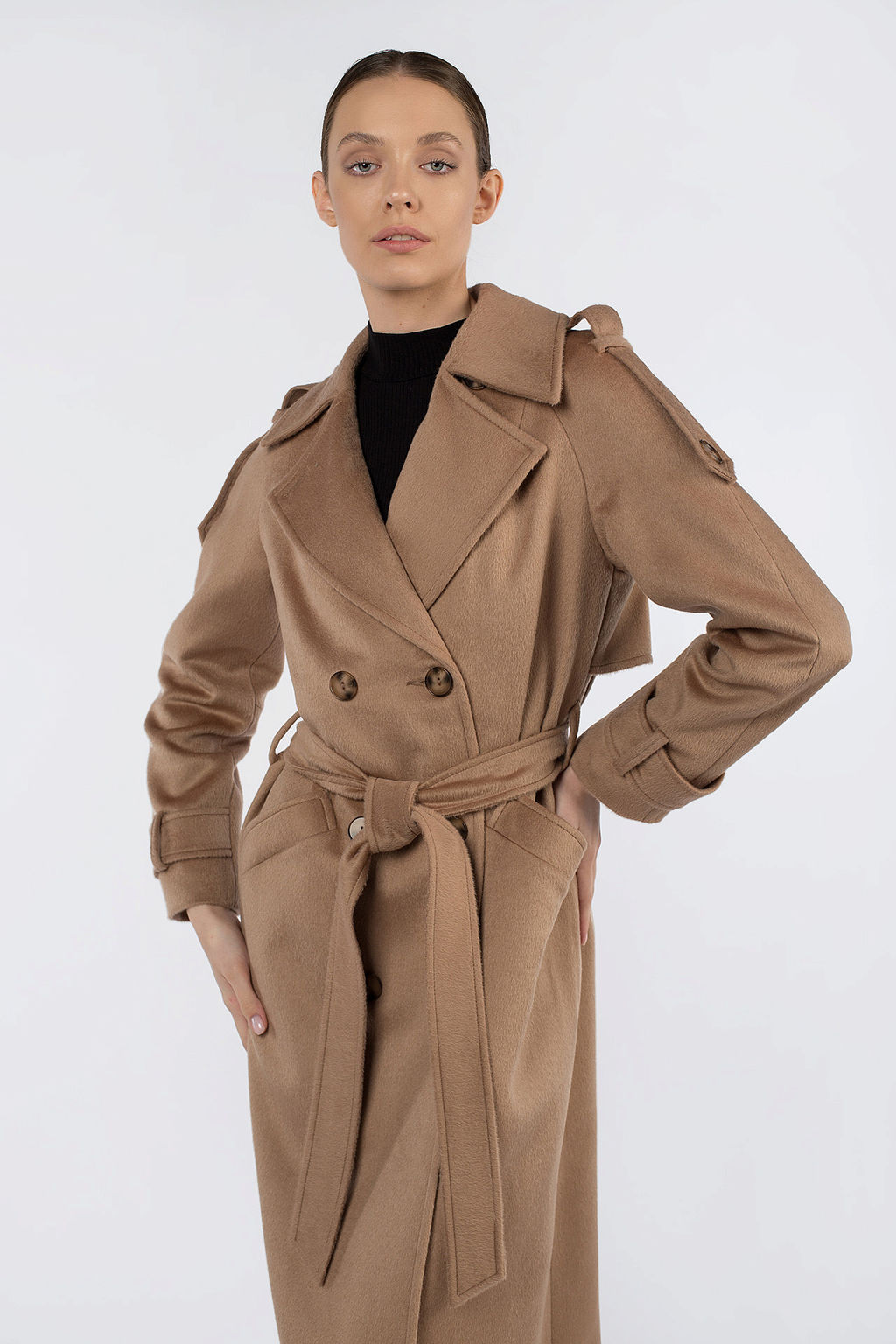 01-11364 Пальто женское демисезонное (пояс)