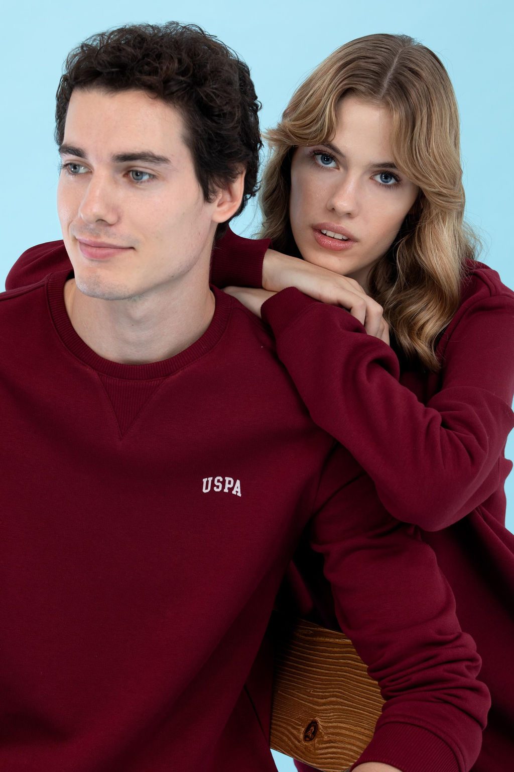 Bordo Bisiklet Yaka Basic Sweatshirt