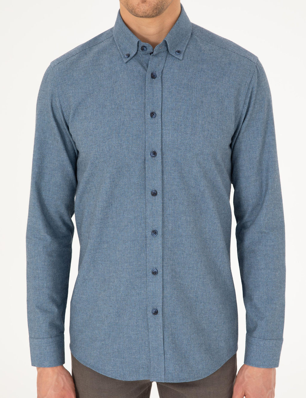 Mavi Slim Fit Uzun Kollu G_mlek