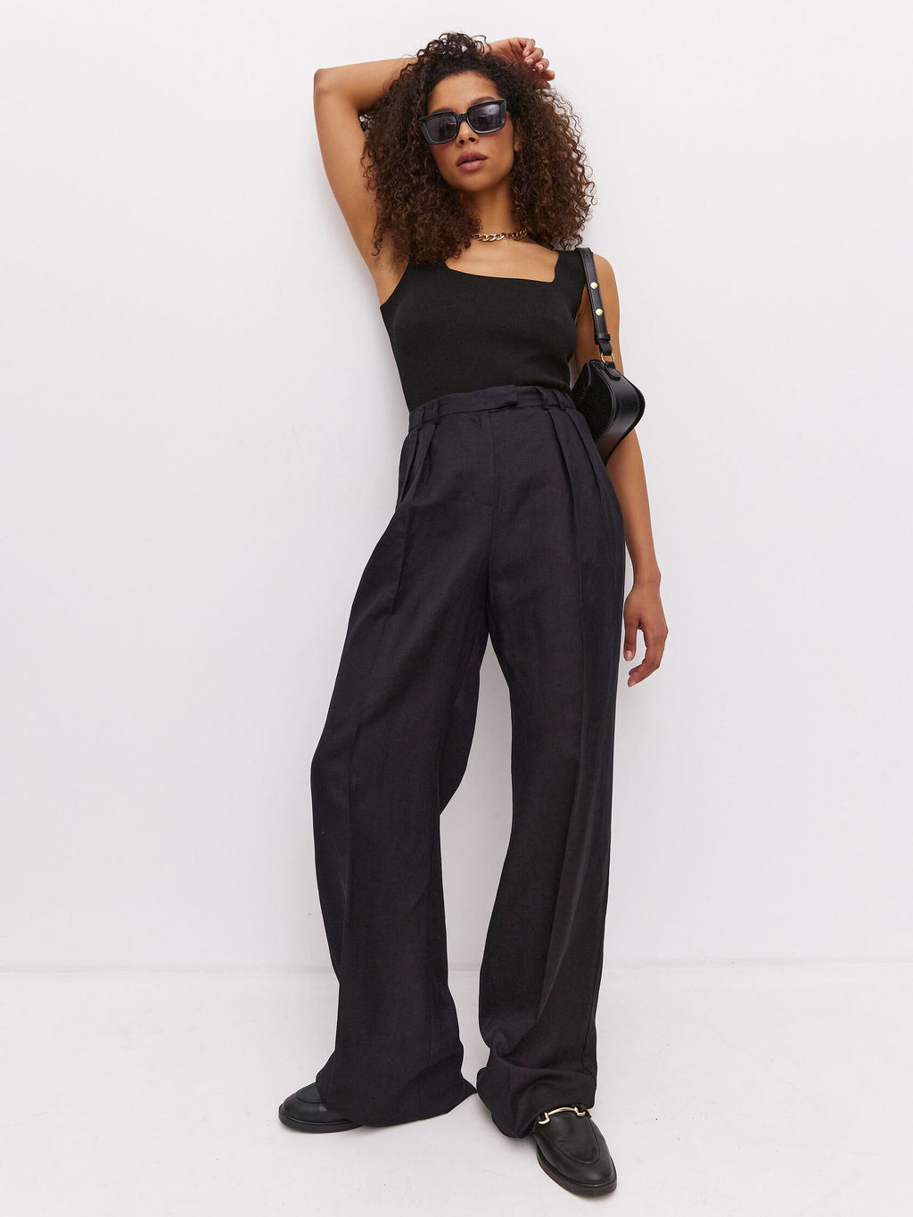 Широкие брюки из льна - TO BE ONE фото 5