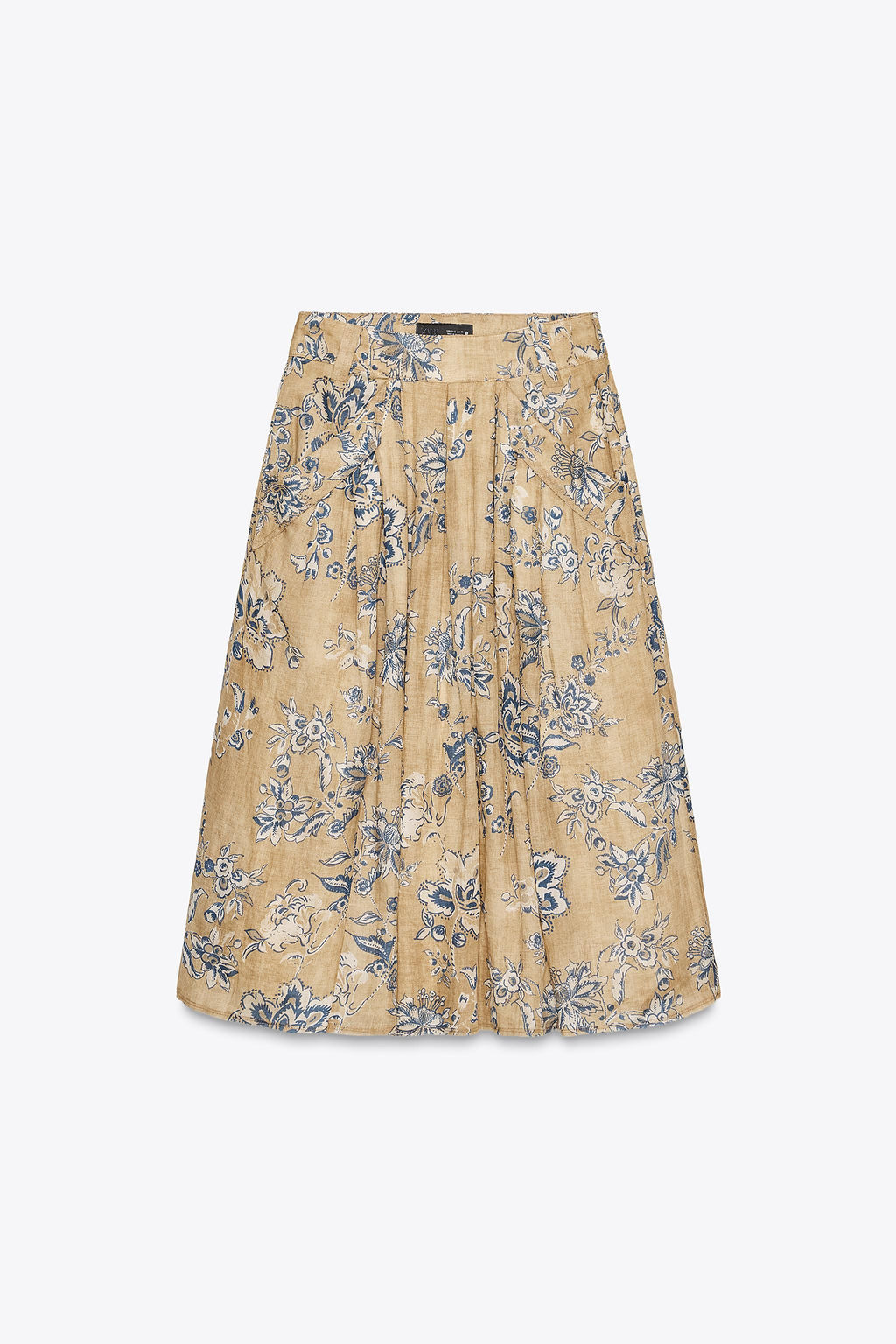 ZW COLLECTION RAMIE FLORAL PRINT SKIRT - Zara фото 12