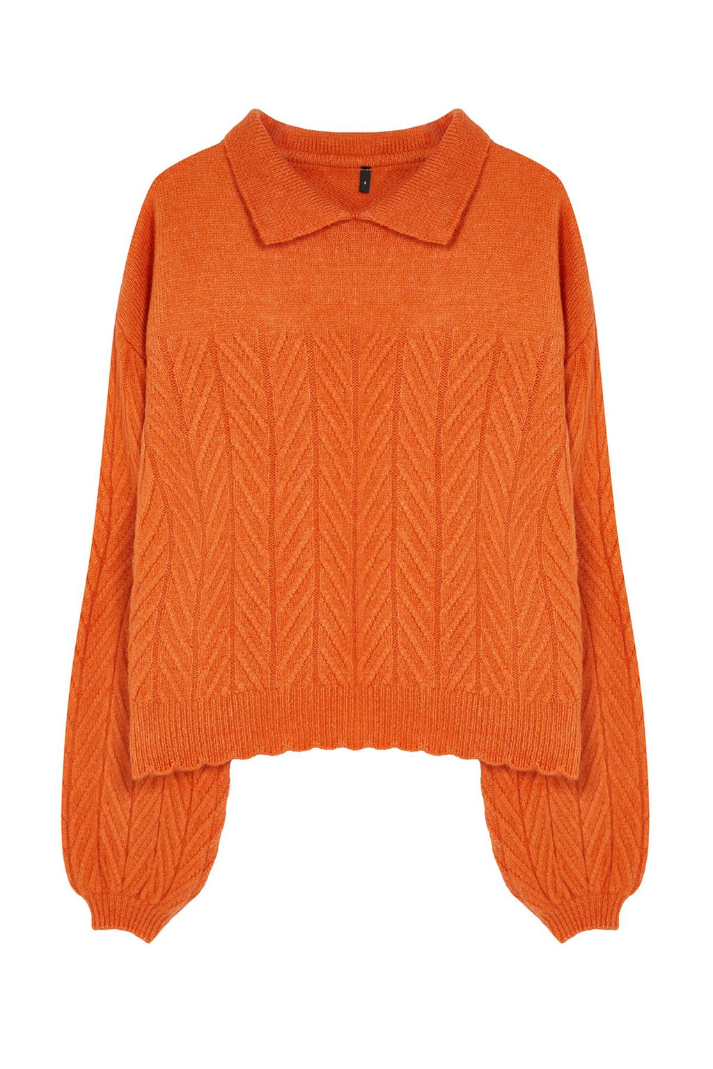 Turuncu Genis Kal?p Yumusak Dokulu Sac Orgulu Triko Kazak TWOAW22KZ1620 - Trendyolmilla фото 6