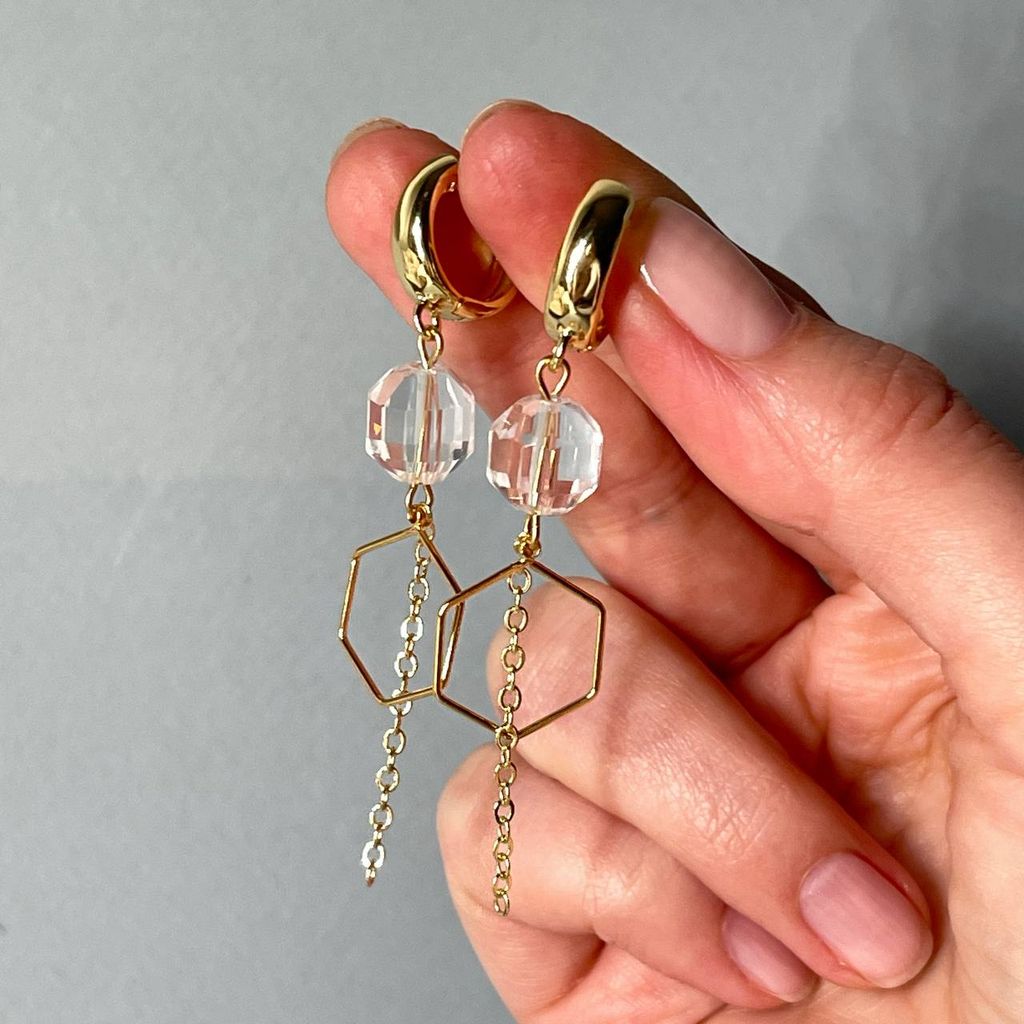 Серьги с цепочкой из Горного Хрусталя - Радуга самоцветов фото 3