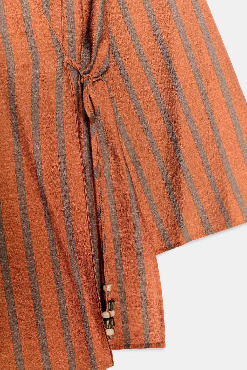 CHAQUETA CRUZADA RAYAS / Naranja quemado