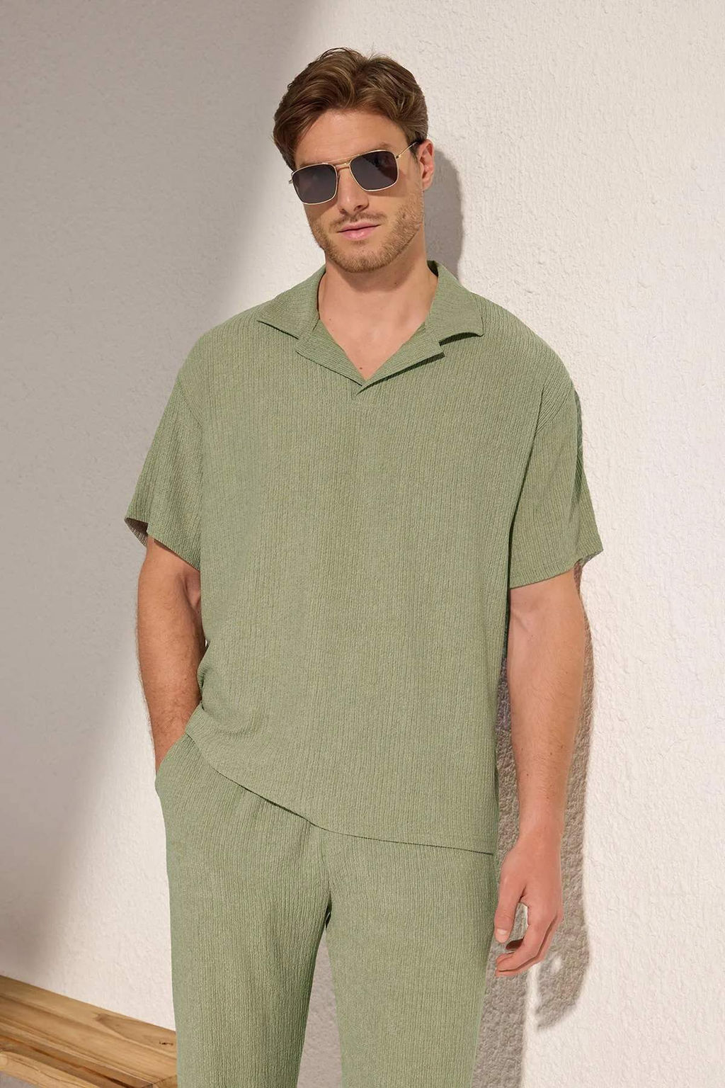 TRENDYOL MAN Mint Oversize Polo Yaka Duz Polo Yaka T-shirt TMNSS25PO00045 - Trendyolmilla фото 12