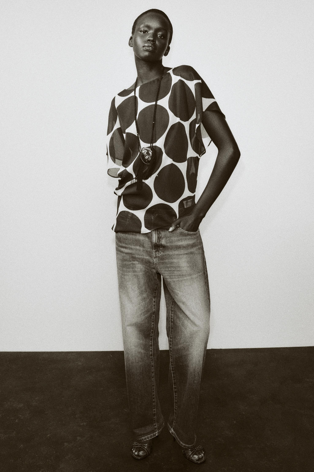 SHEER POLKA DOT TOP - Zara фото 17