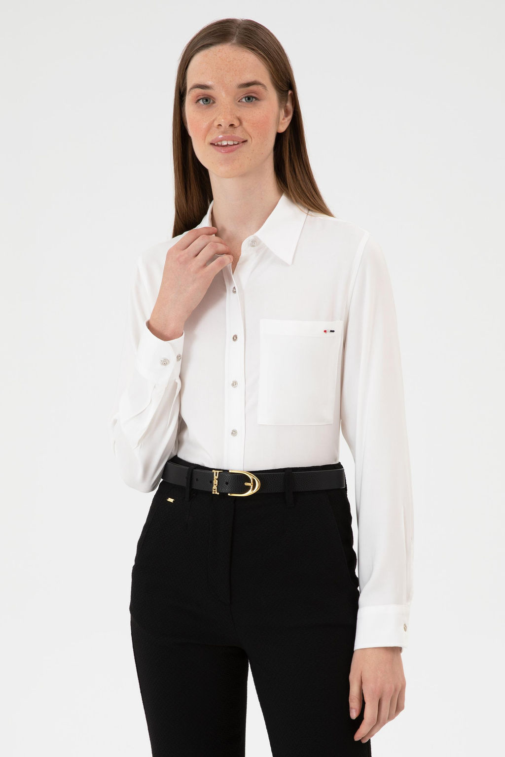 Kad_n Beyaz Uzun Kollu G_mlek Sepette S_rpriz _ndirim