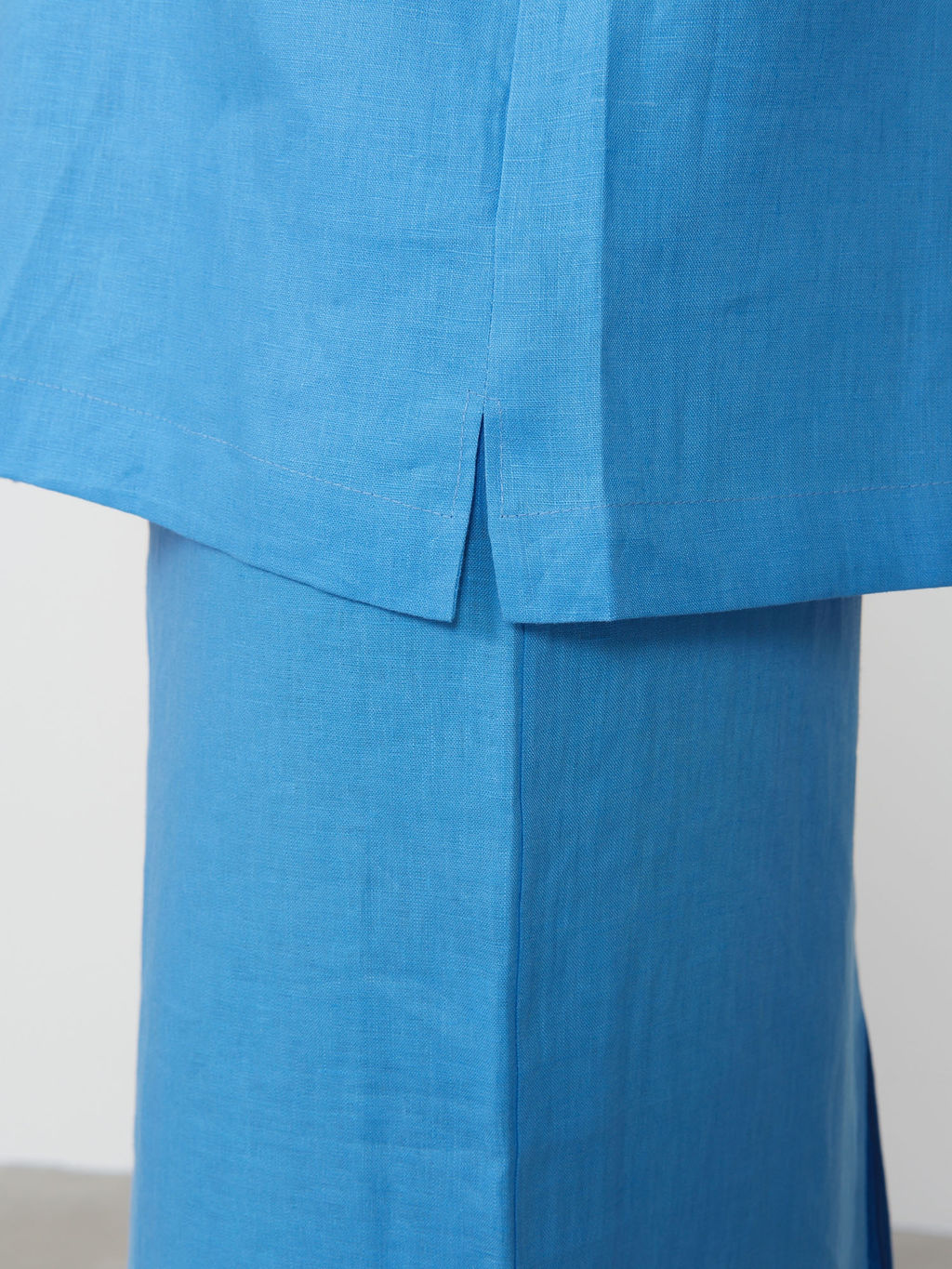 Рубашка льняная 801281 аквамарин