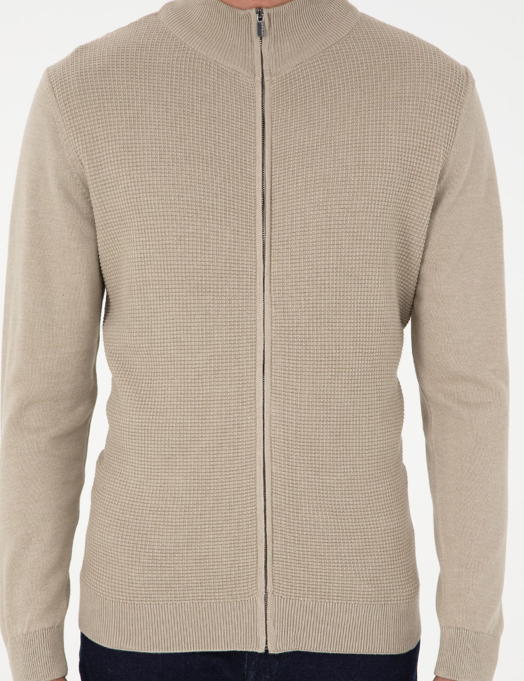 Kum Melanj Slim Fit Fermuarl_ Triko H_rka