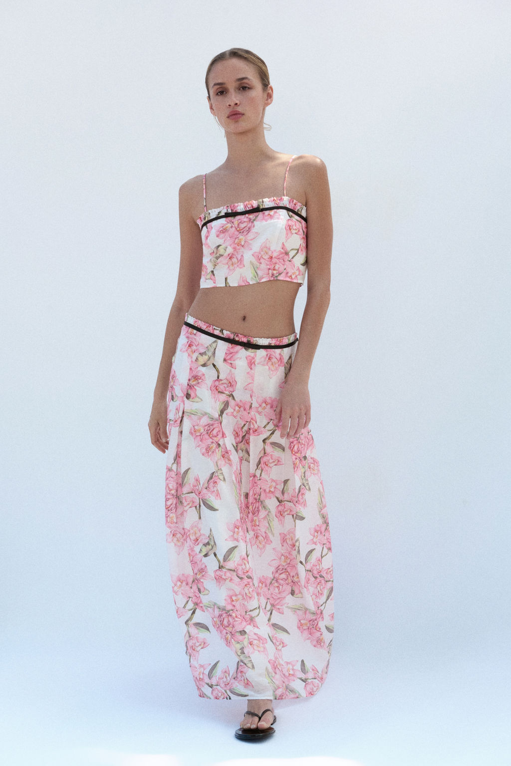 Falda tableada en mezcla de lino - H&m фото 2