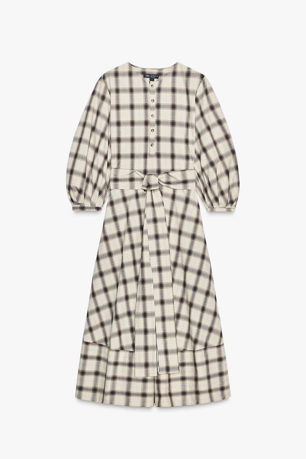 ZW COLLECTION CHECK SHIRT DRESS - Zara фото 6