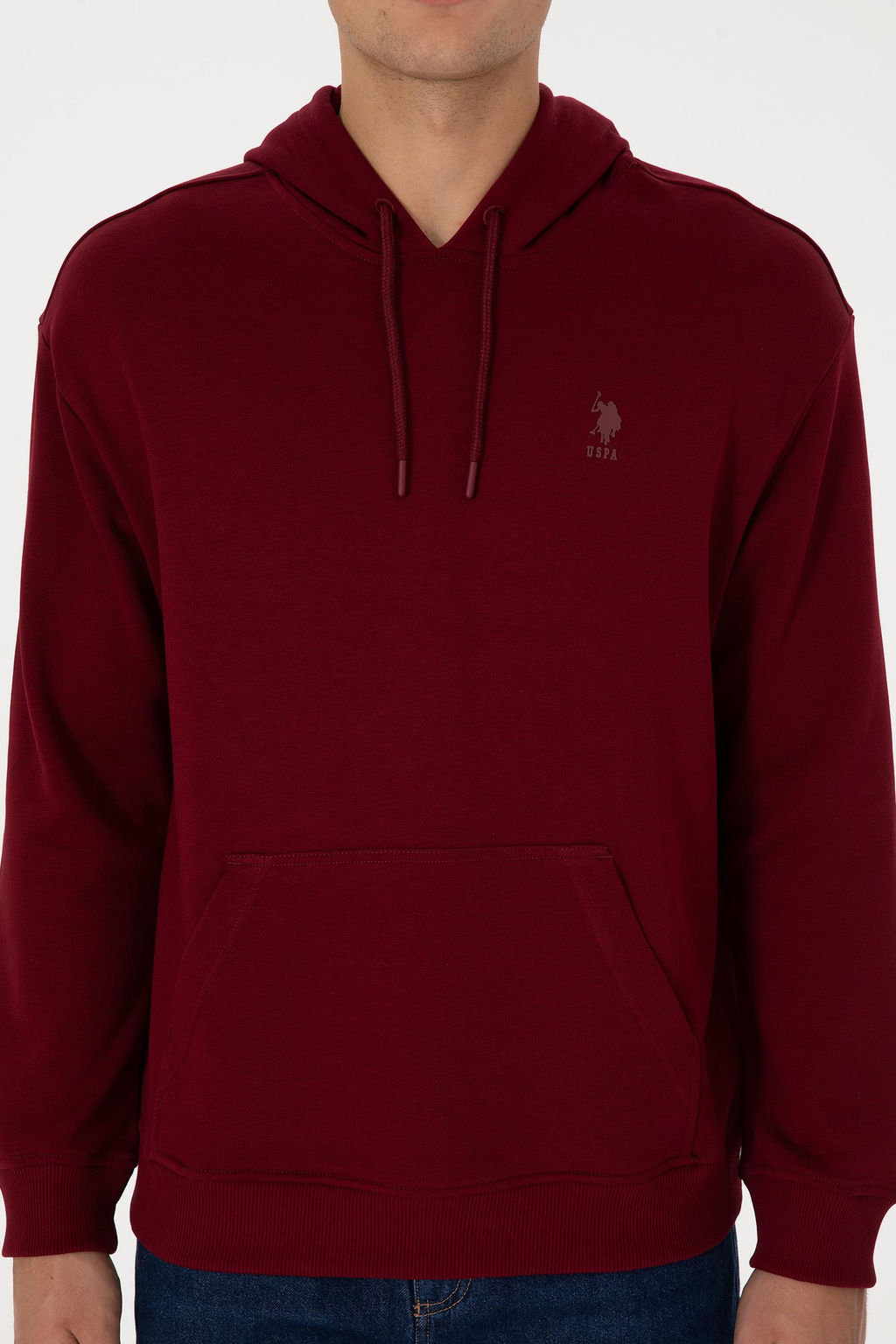 Erkek Comfort Fit Kap__onlu Bordo Basic Sweatshirt - U.s. polo assn фото 6