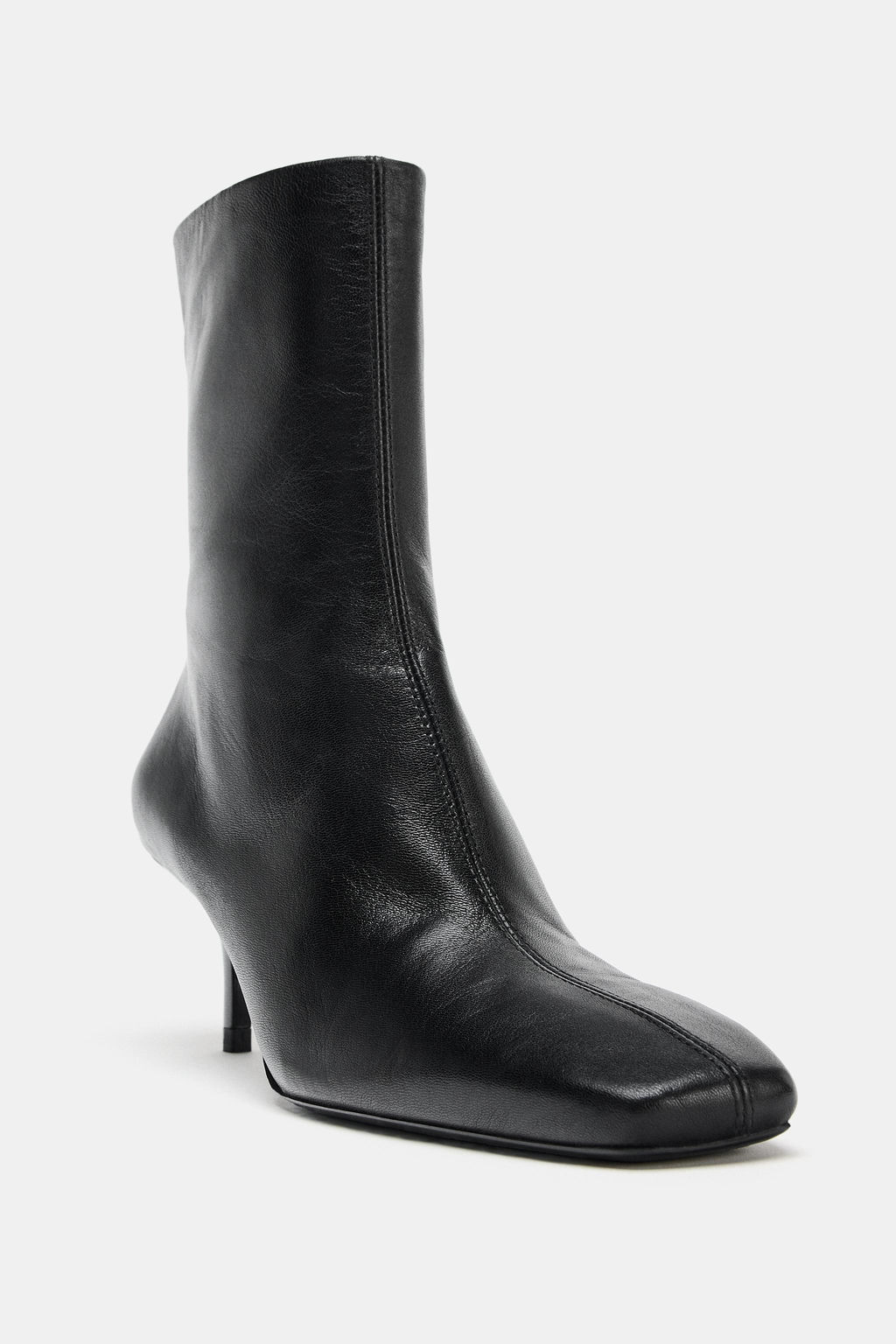 SOFT LEATHER STILETTO HEEL ANKLE BOOTS - Zara фото 5