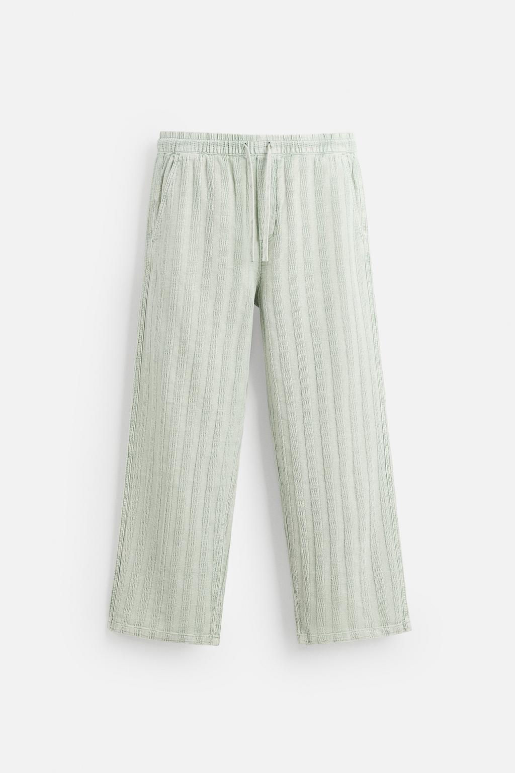 RELAXED FIT JACQUARD TROUSERS - Zara фото 38