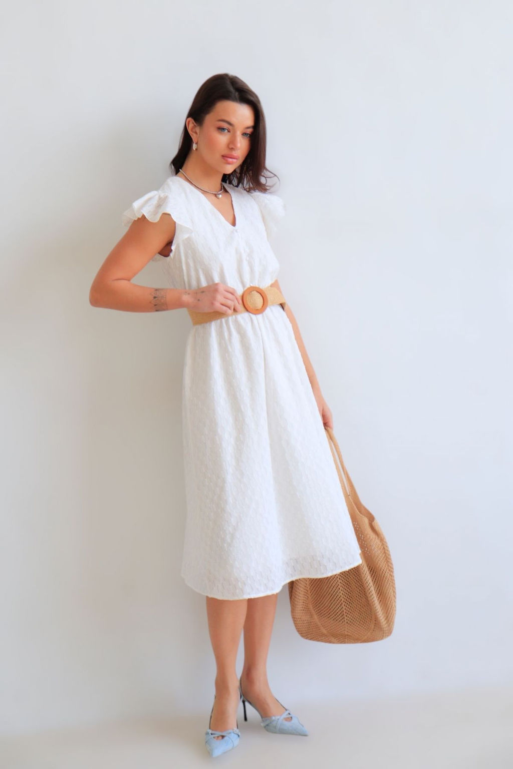 Martichelli Платье хлопковое белое  фото 3