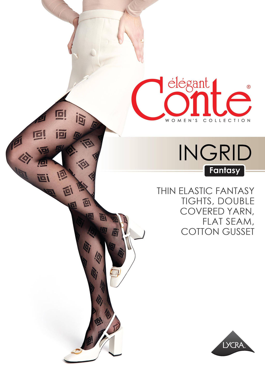 Колготки фантазийные CONTE INGRID Колготки с геометрическим рисунком nero - Conte elegant фото 4