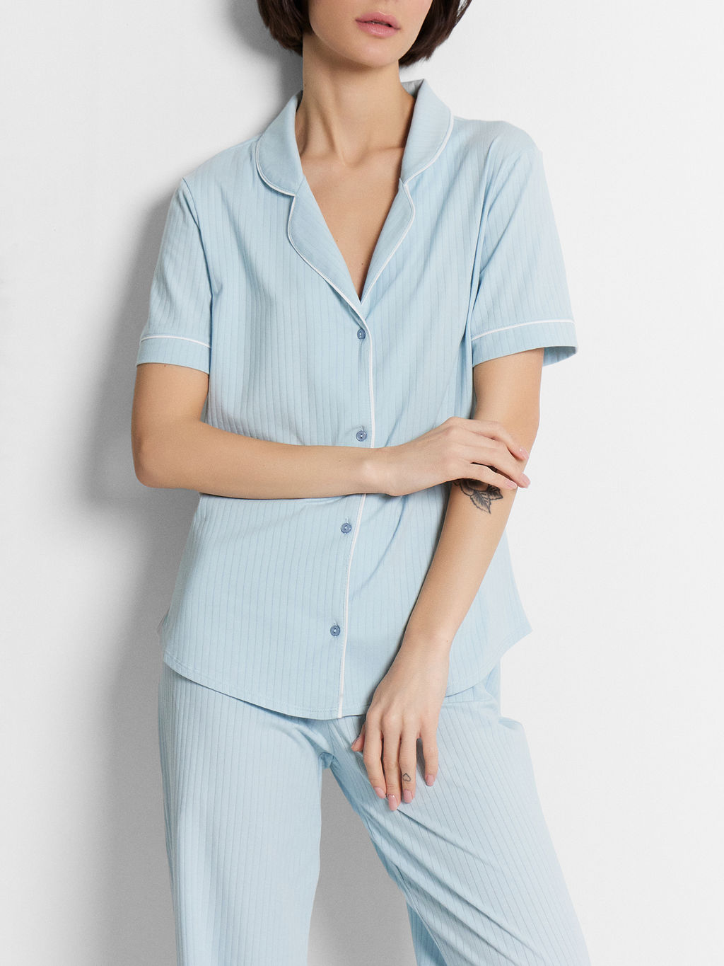 Пижама женская голубая в полоску голубая дымка 592523-1 - Mark formelle фото 7