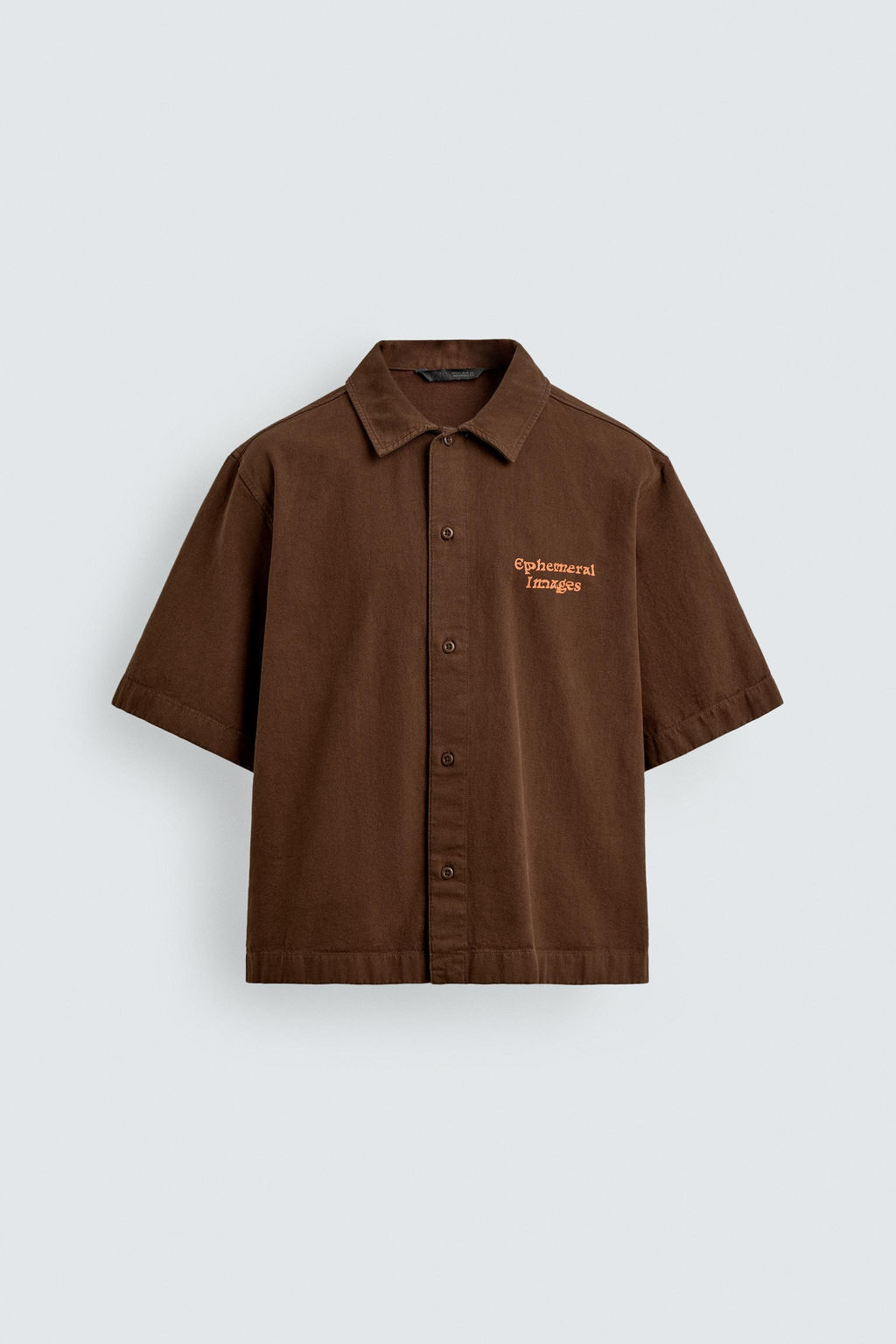 CAMISA LAVADA ESTAMPADO COMBINADO / Marr?n - Zara фото 7