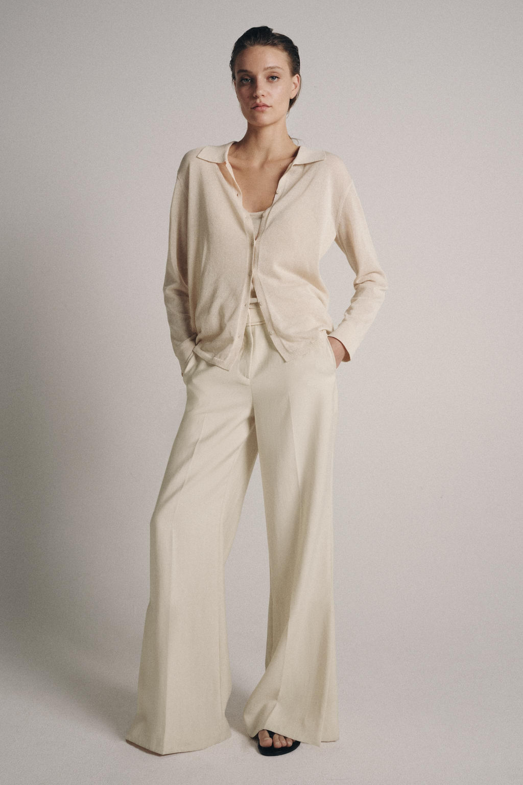 CHAQUETA POLO PUNTO TOP INTERIOR / Beige - Zara фото 7