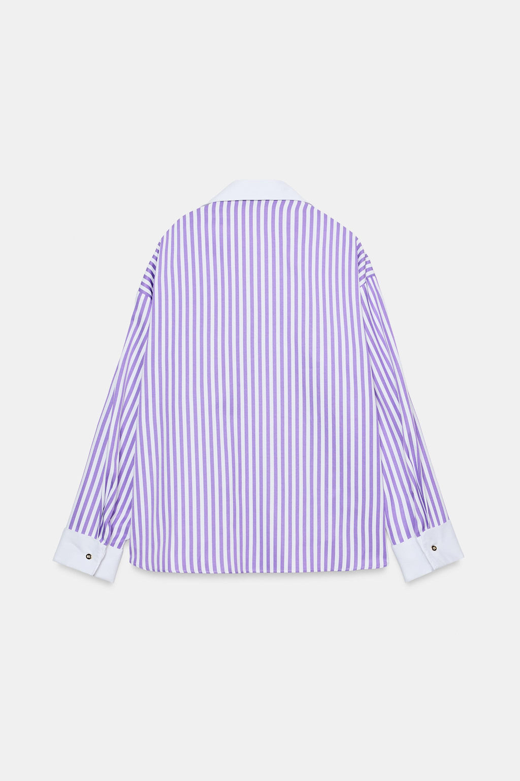 CAMISA POPEL?N RAYAS / Lila / Blanco - Zara фото 9