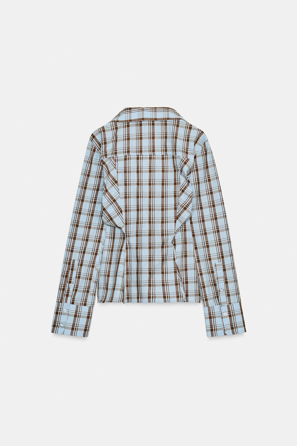 CHECK POPLIN WRAP SHIRT - Zara фото 7