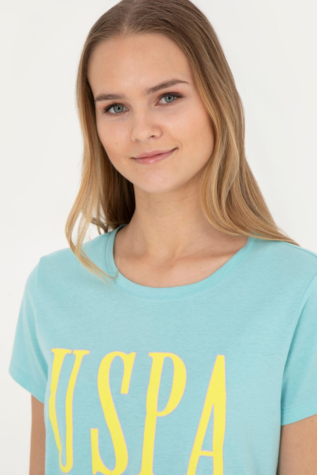 Женская мятная футболка с круглым вырезом - U.s. polo assn фото 8