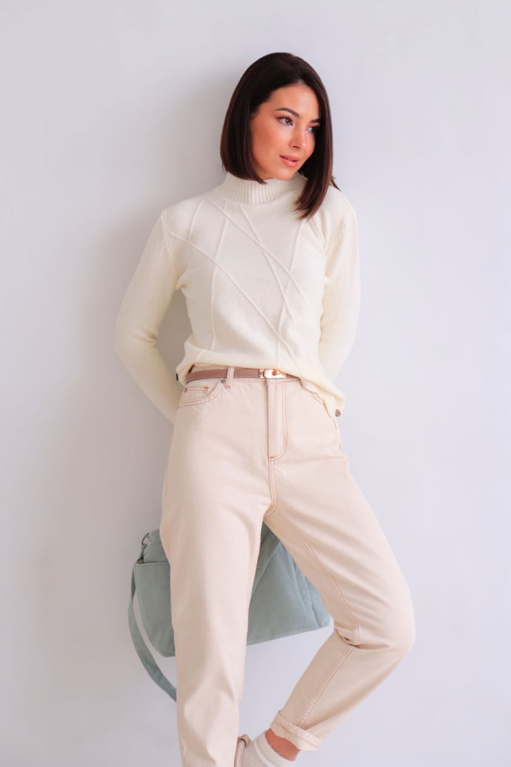 Martichelli Джемпер молочный линии  фото 6