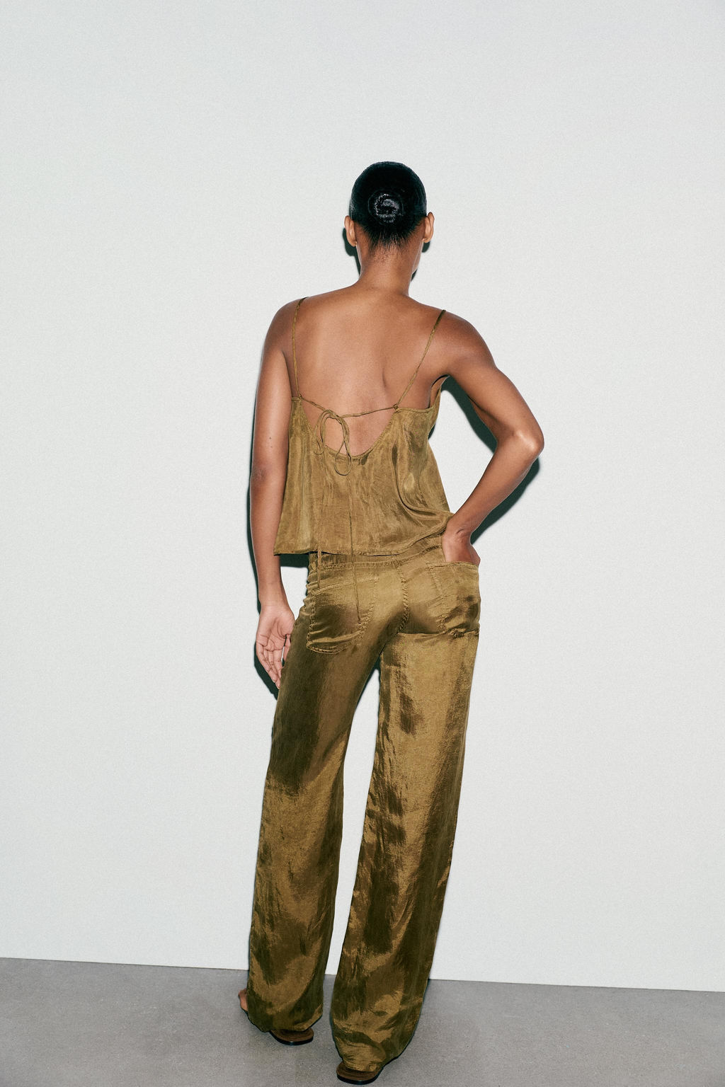 TIE WAIST PYJAMA TROUSERS - Zara фото 5