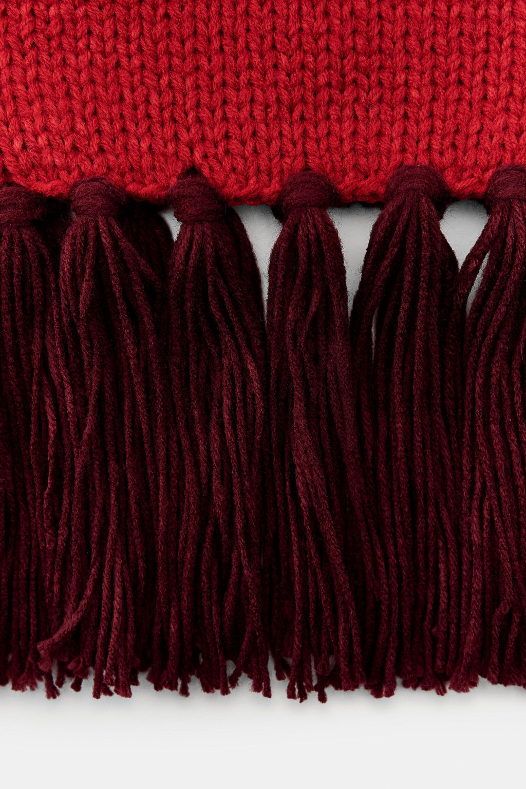 STRIPED KNIT SCARF WITH FRINGING