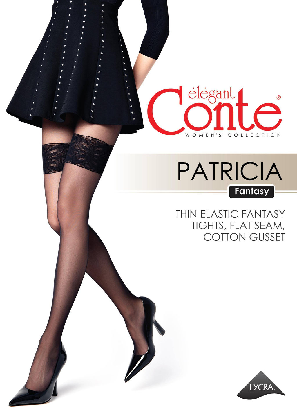 Колготки фантазийные CONTE PATRICIA Колготки с имитацией ажурных чулок nero - Conte elegant фото 4