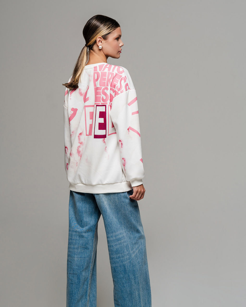 УДЛИНЁННЫЙ СВИТШОТ С ПРИНТОМ SNK010 - Sahar art lab фото 10