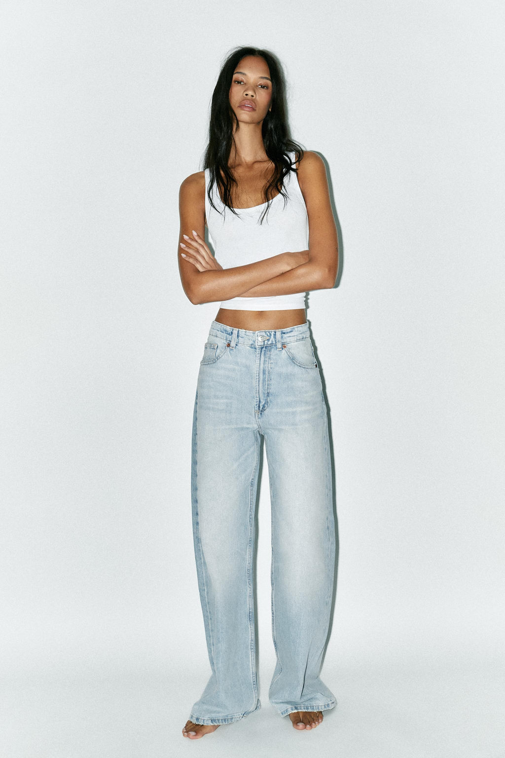 TRF EXTRA WIDE-LEG HIGH-WAIST JEANS - Zara фото 8