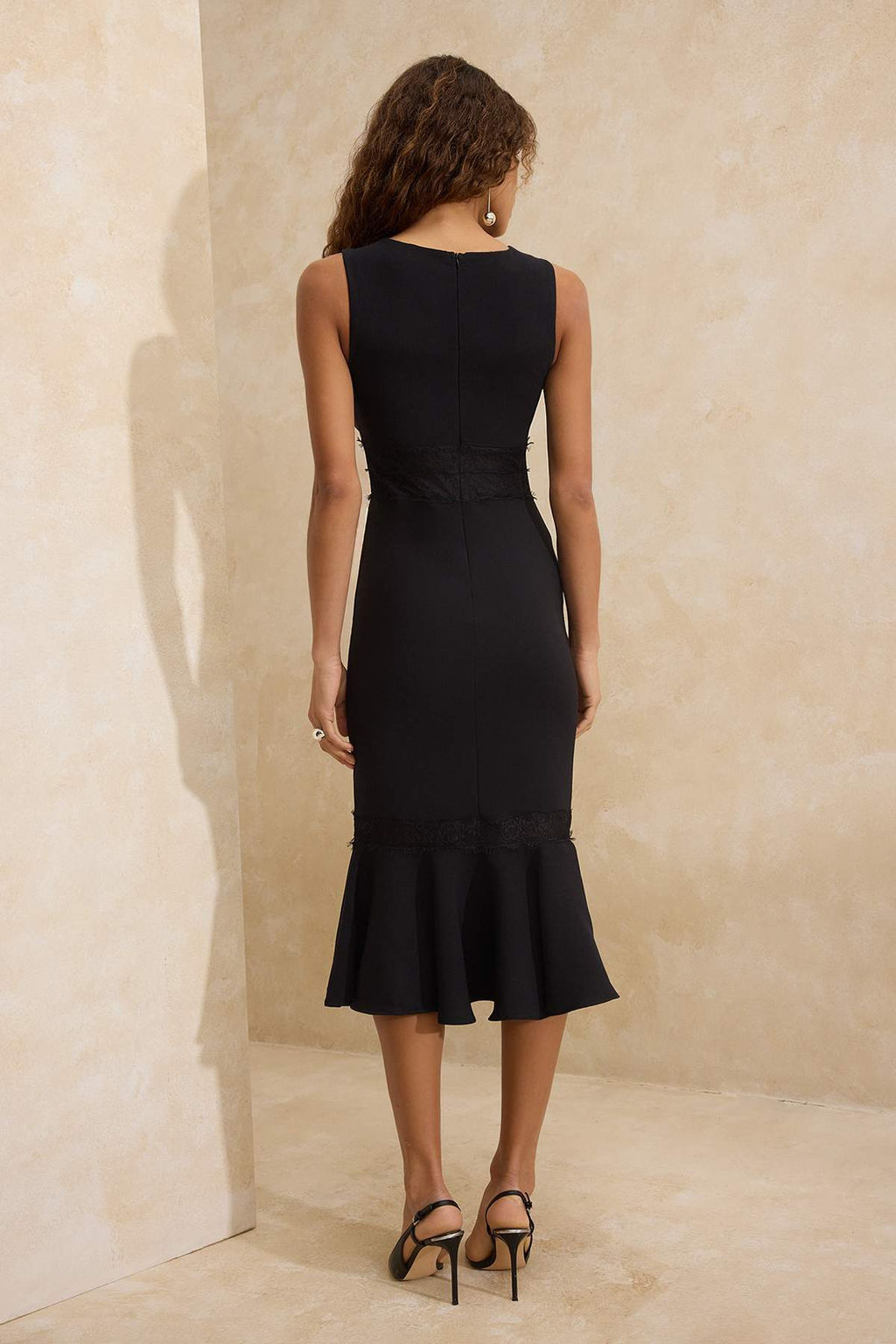 Siyah Dantel Detayl? Dokuma Midi Astars?z S?k/Gece Elbise TPRSS26EL00014 - Trendyolmilla фото 4