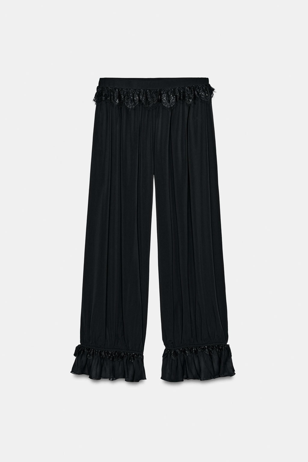 LACE TRIM SAROUEL TROUSERS - Zara фото 5