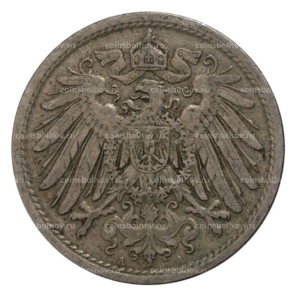 Монета 10 пфеннигов 1908 года А Германия