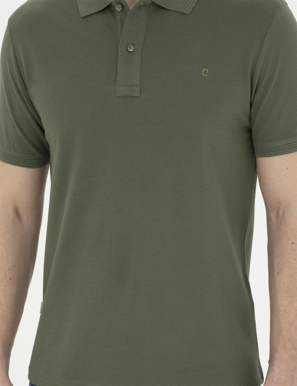 Haki Slim Fit Basic Ti__rt - Pierre cardin фото 6