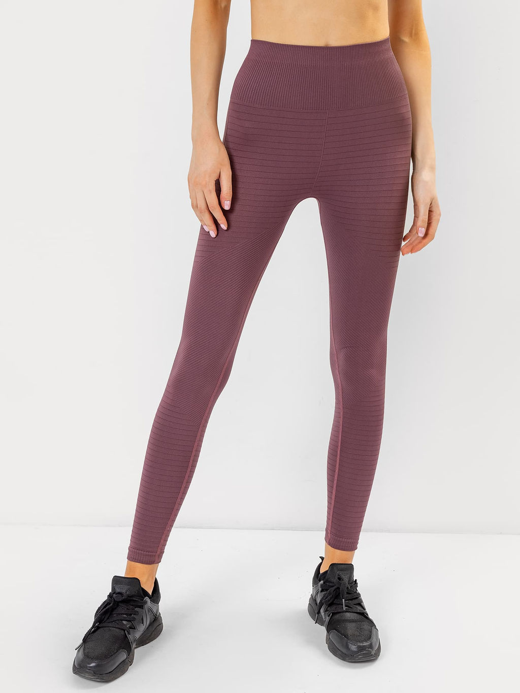 Легинсы женские спортивные с высокой талией в коричневом оттенке крокус 342288