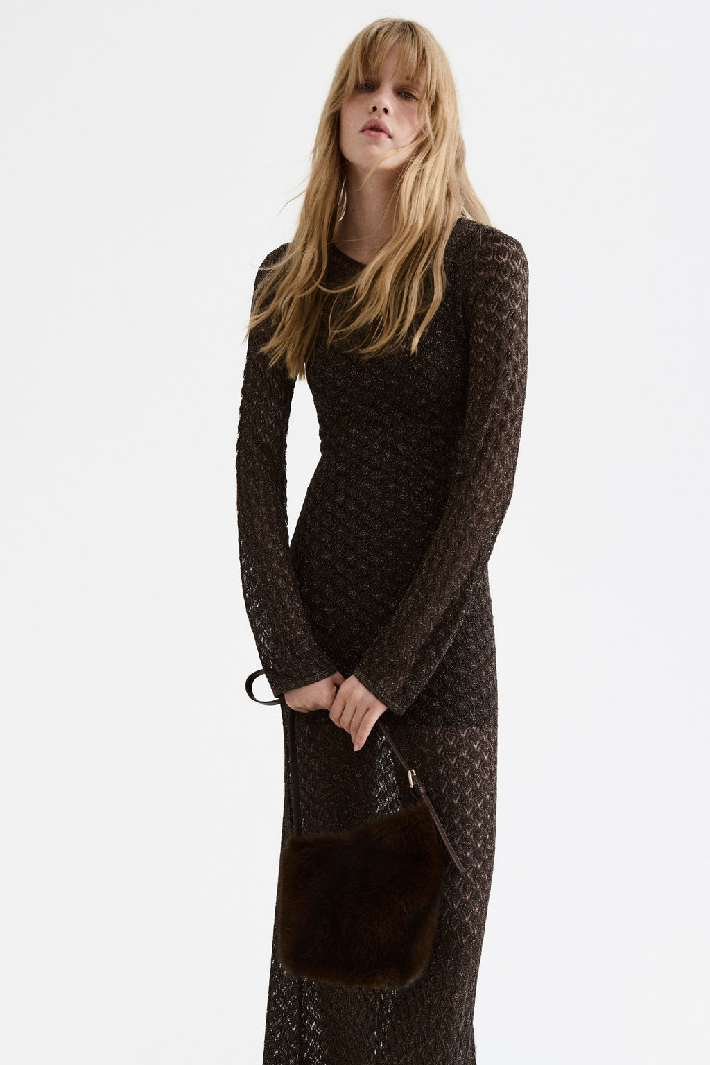 Maxivestido en punto pointelle - H&m фото 3