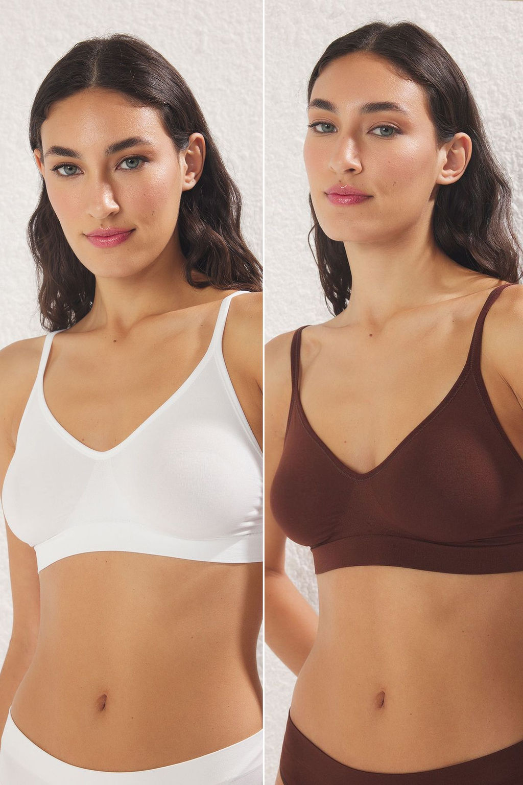 TRENDYOLMILLA Siyah-Ten 2li Paket Seamless/Dikissiz Balensiz Kaps?z Bustiyer Orme Sutyen THMSS25SU00014