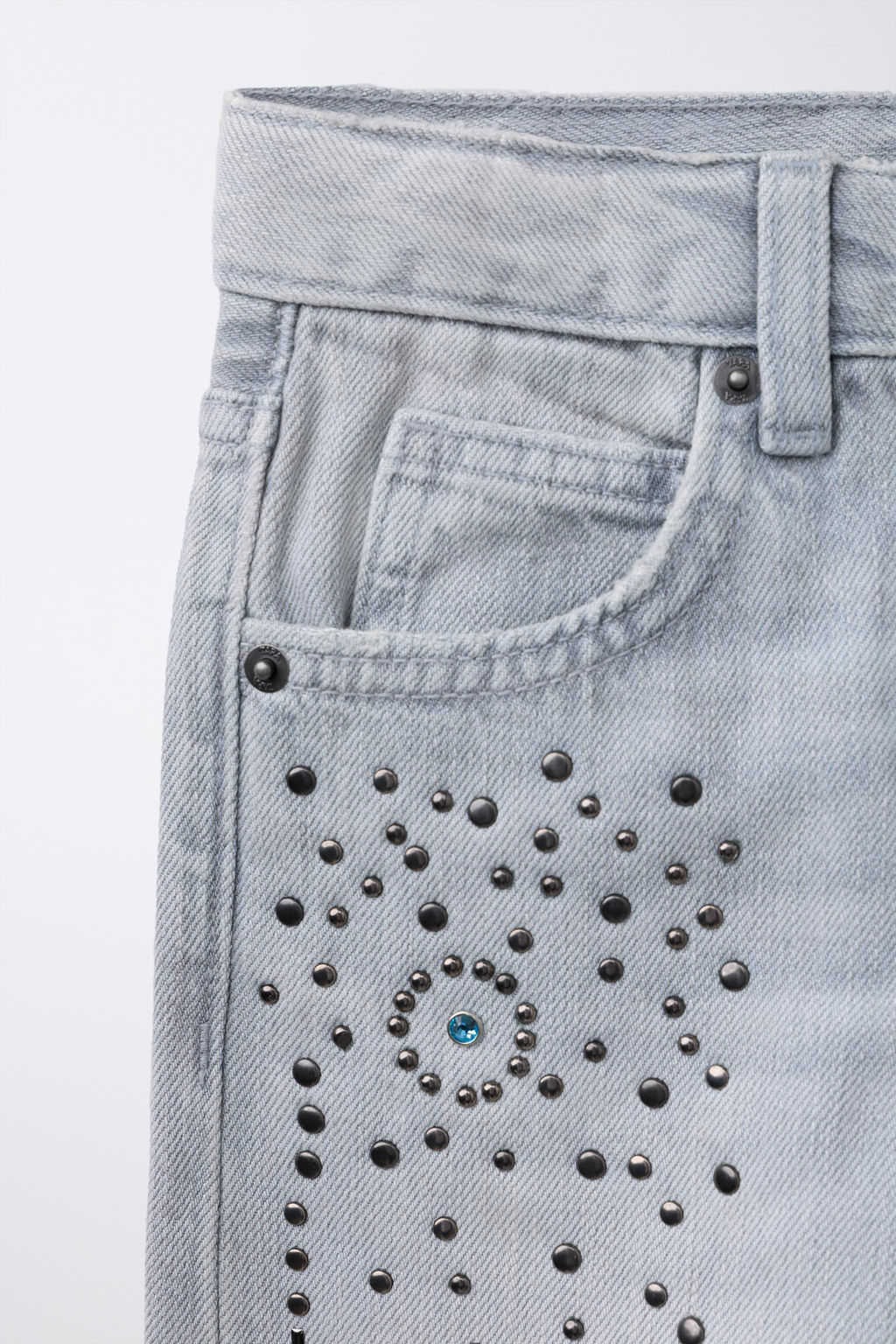 JEANS WIDE LEG TACHAS / Azul - Zara фото 5