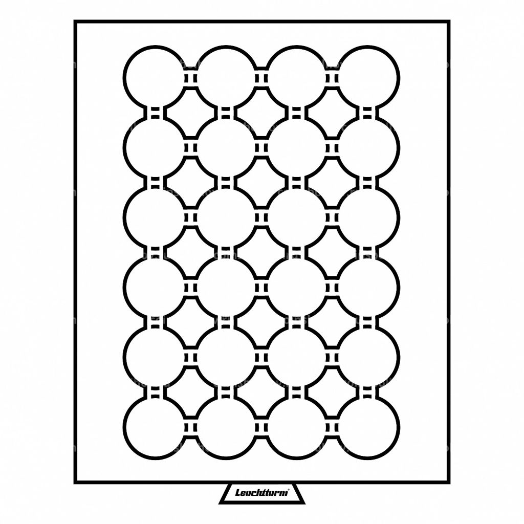 Кассета на 24 ячейки для хранения и презентации монет в капсулах диаметром до 35 мм MB черный LEUCHTTURM 359441