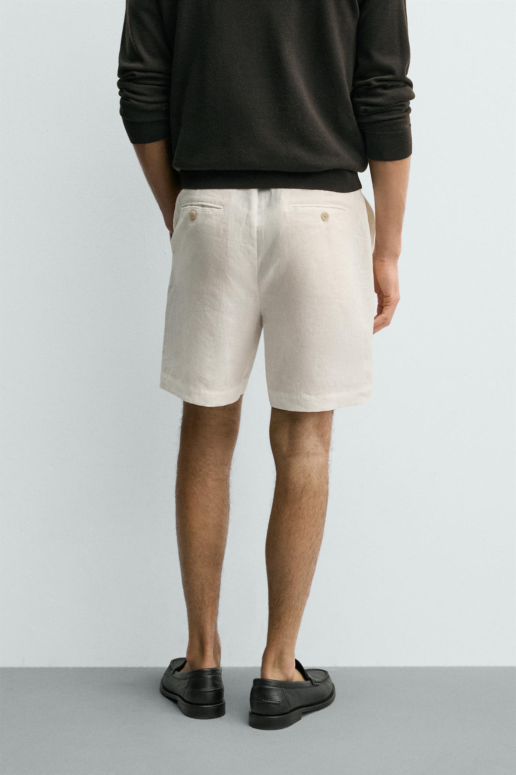 BERMUDA REGULAR FIT 100% LINO / Blanco