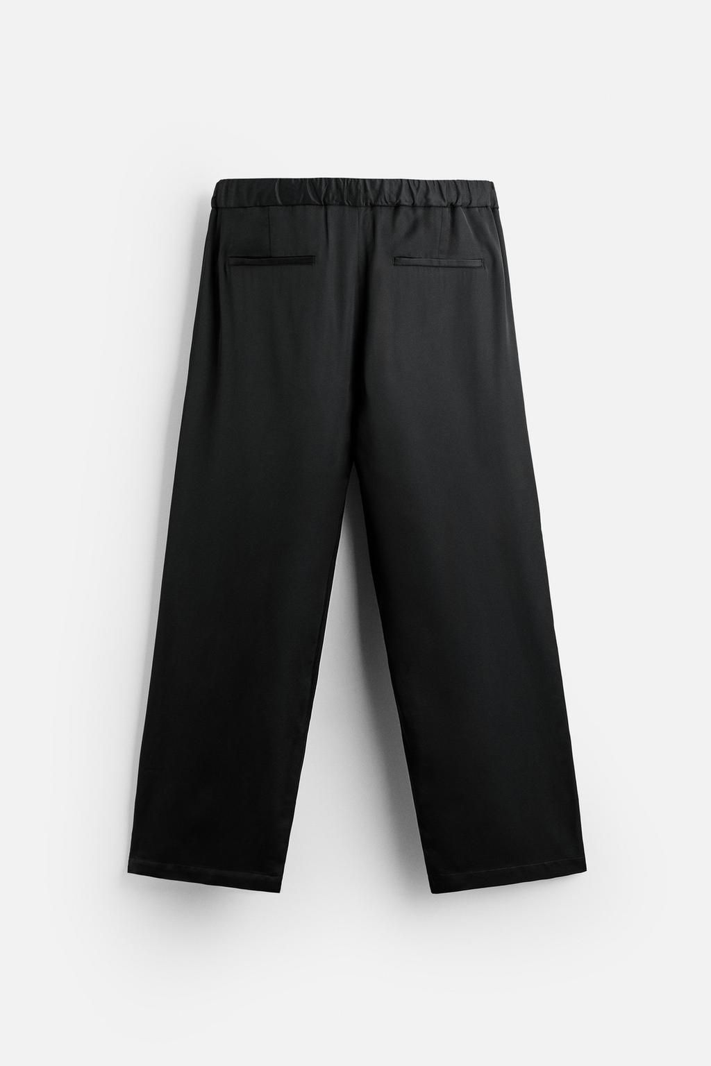 RELAXED FIT SATIN TROUSERS - Zara фото 7