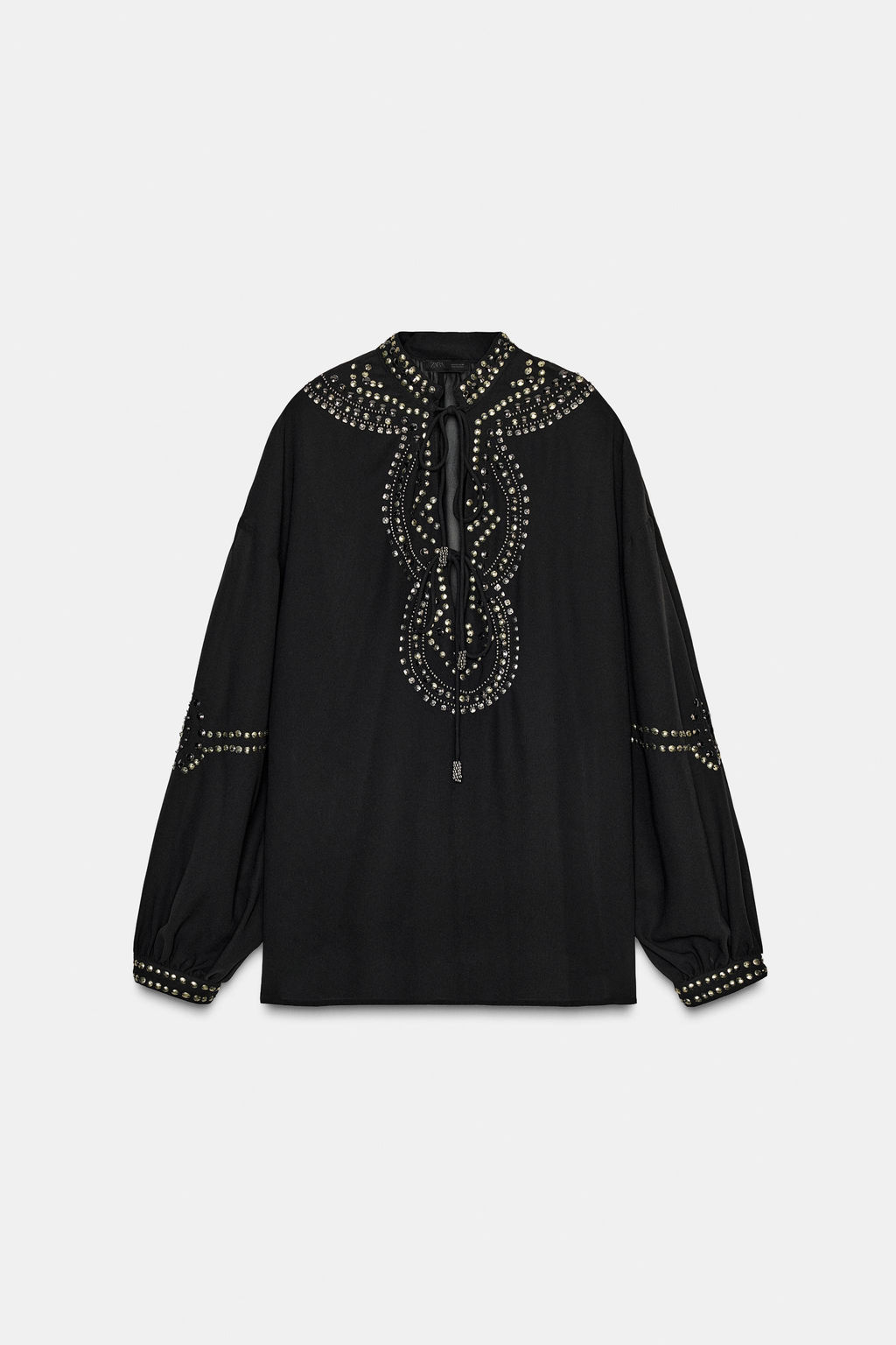 SEMI-SHEER BEADED BLOUSE - Zara фото 7