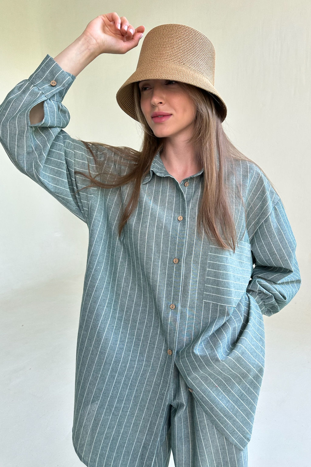 Костюм женский SET065/12/Зеленый, белый - M&G all natural фото 4