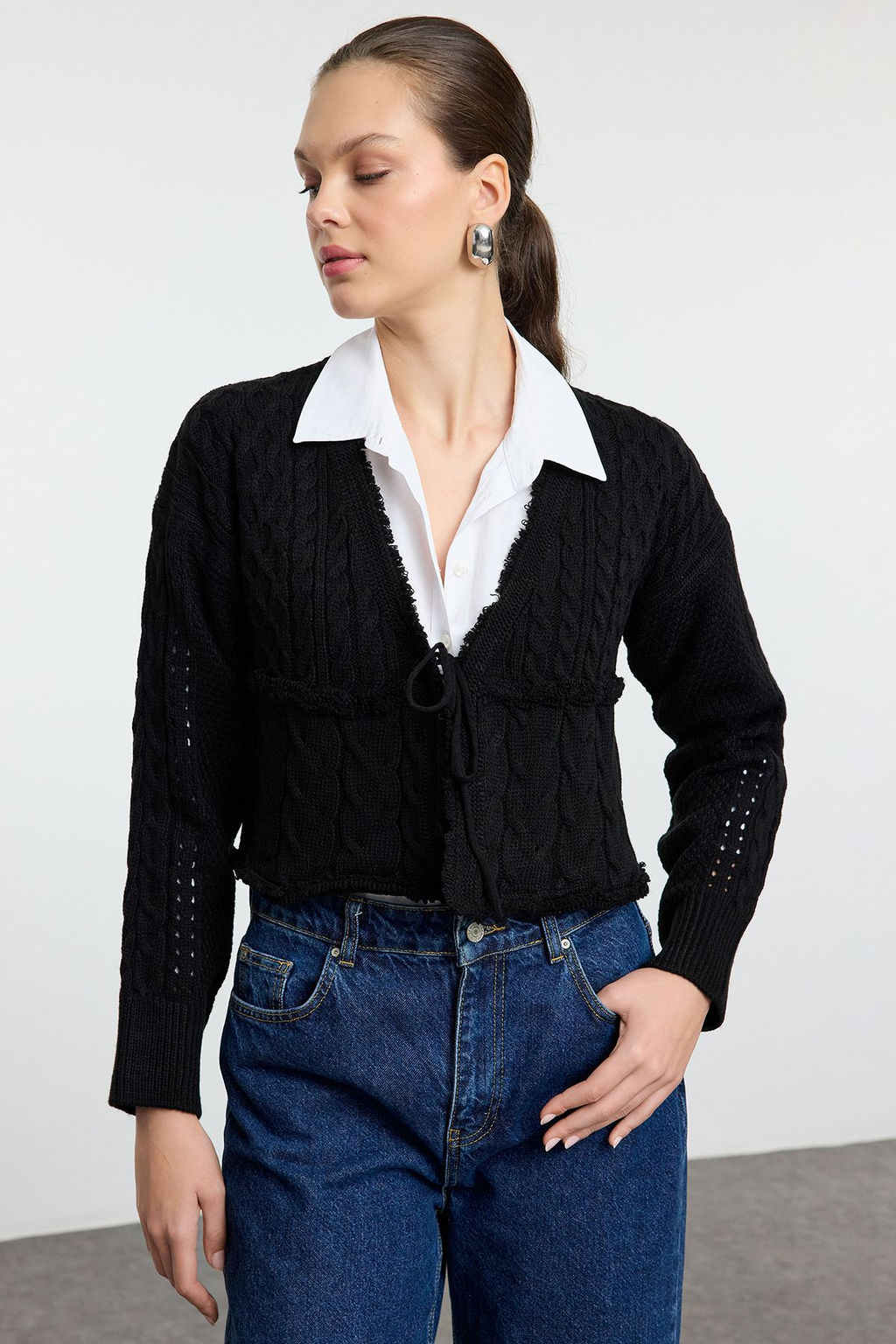 TRENDYOLMILLA Kiremit Crop Baglama Detayl? Triko H?rka TWOAW25HI00060 фото 7