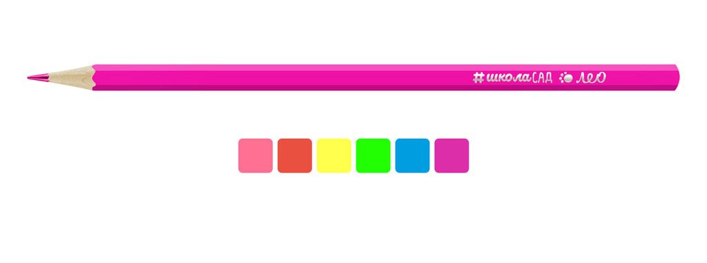 Лео ШколаСад Набор неоновых карандашей LSNCP-06 заточенный 8 х 6 цв