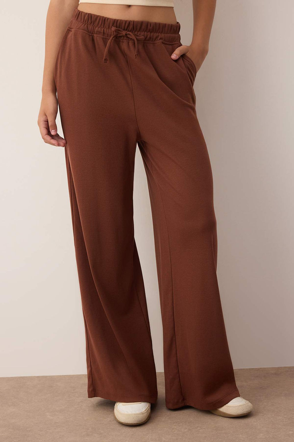 Lacivert Mevsimlik Wide Leg/Genis Paca Baplama Detayl? Esnek Orme Esofman Alt? TWOAW26EA00005 - Trendyolmilla фото 7