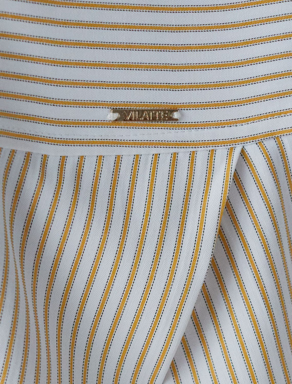 Укороченная блузка в полоску из эластичного хлопка - Vilatte фото 6