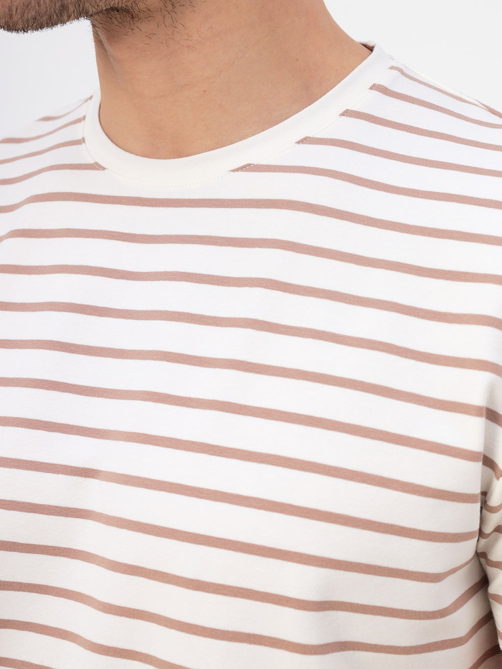 Футболка мужская короткий рукав GREG G145-KD4-UT24 (бежевая полоска)  фото 2